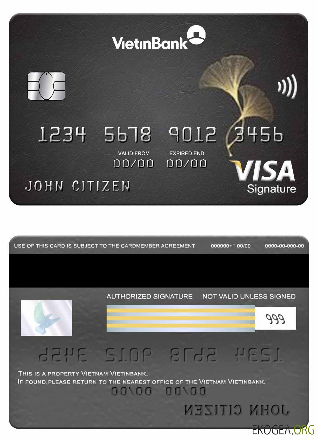 Carte de signature de visa Vietnam Vietinbank